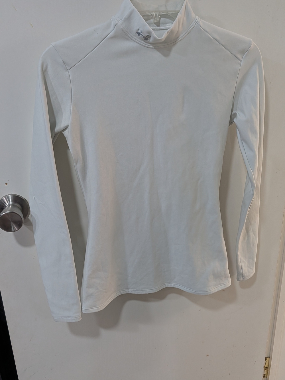 Under Armour White Long-Sleeve Mock Neck Performance Top